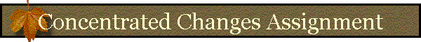 Concentrated Changes Assignment
