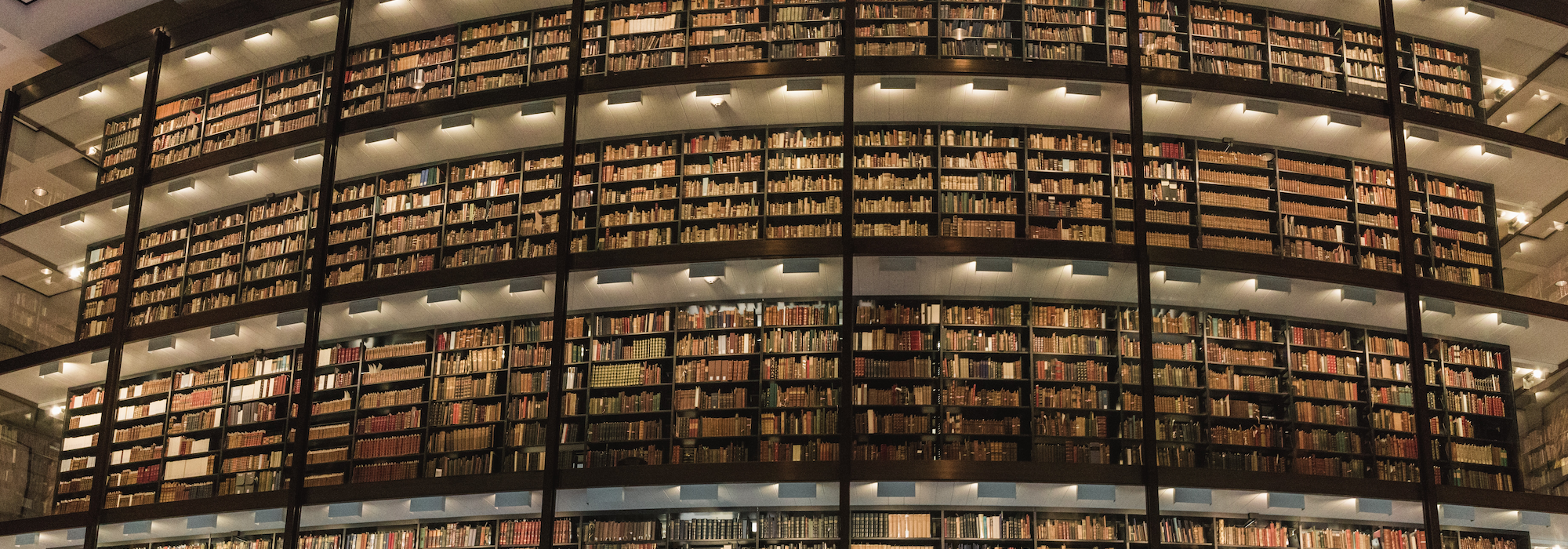 photo of interior of the Beinecke Rare Book & Manuscript Library at Yale University