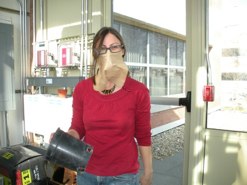 Allison in greenhouse