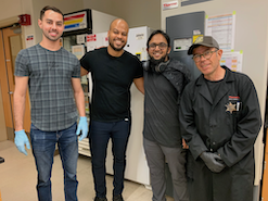 Erick, Alan, Hassan, and Eli dress monotone