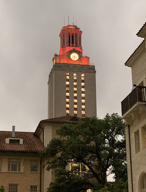 Photo of UT Tower during eclipse
