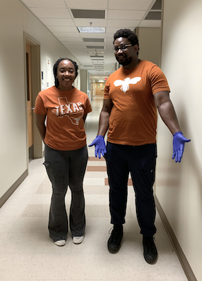 Photo of Hailey and Korin twinning